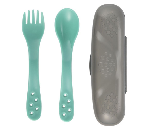 Canpol babies Набір столових приборів в футлярі - бірюзовий
