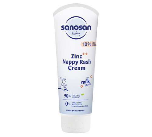 Дитячий крем від попрілостей з цинком Sanosan Baby, 100 мл