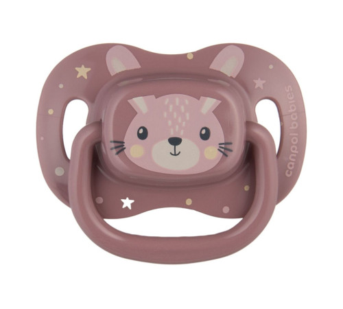 Canpol babies Пустушка силіконова симетрична 0-6 міс CUTE ANIMALS - рожева