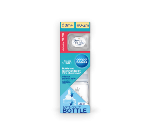 Набір для новонароджених Canpol babies Пляшечка 120 мл + Пустушка MINI Boy