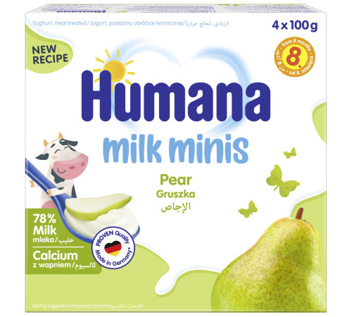Кисломолочний продукт Humana з грушею, 4 x 100 г