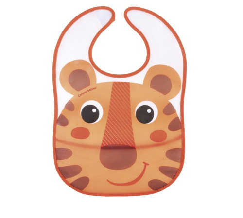 Canpol babies Слинявчик пластмасовий з кишенькою Hello Little - бежевий