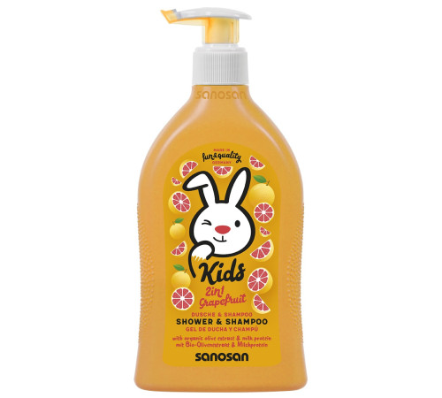 Sanosan Kids Шампунь-гель 2 в 1 з ароматом грейпфрута ,  400мл