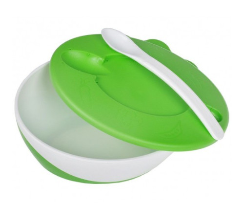 Тарілочка з кришкою і ложкою Canpol babies, 350 мл, зелений