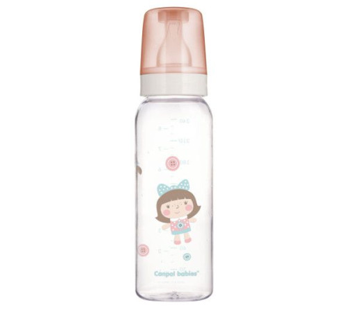 Скляна пляшечка для годування Canpol babies, рожева, 12 +, 240 мл