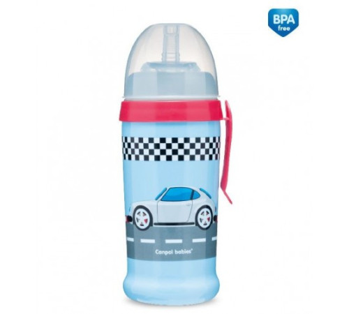 Поїльник-непроливайка Canpol babies Racing Auto з силіконовою трубочкою, 12 +, 350 мл