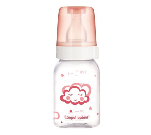 Скляна пляшечка для годування Canpol babies, 3 +, 120 мл, рожева