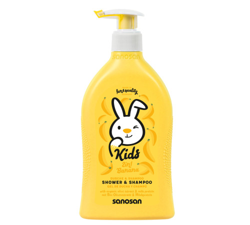 Sanosan Kids шампунь-гель 2 в 1 з ароматом банану, 400 мл