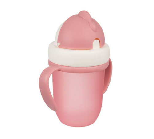 Поїльник із силіконовою трубочкою Canpol Babies Matte Pastels, 9 +,  210 мл, рожевий