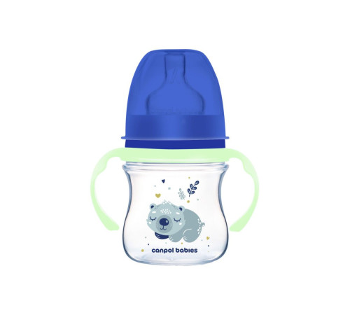 Canpol babies Пляшка антиколікова з широким отвором 120 мл Easystart Sleepy Koala - блакитна