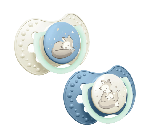 LOVI Пустушка силіконова динамічна 6-18 міс 2 шт. Night&Day Boy