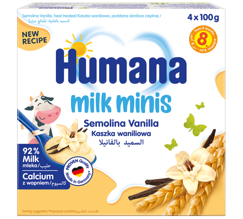 Пудинг Humana манний з ваніллю, 4 x 100 г 