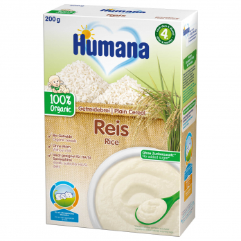 Каша Humana безмолочна органічна рисова, 200 г ( термін придатності 20.03.2024)