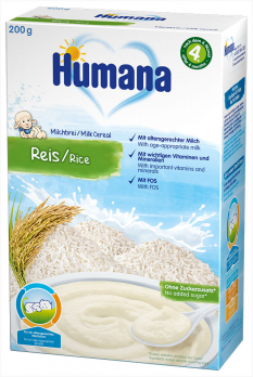 Каша Humana молочна рисова, 200 г ( термін придатності 11.09.2022)