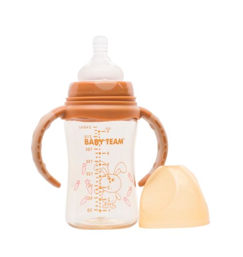 Пляшечка для годування з широким горлом Baby Team Superior, з індикатором температури, 240 мл