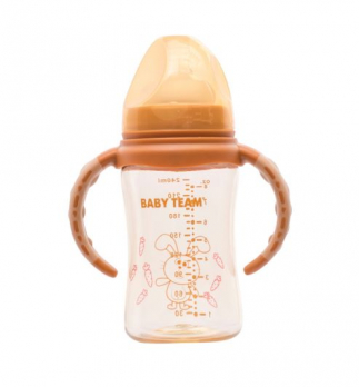 Пляшечка для годування з широким горлом Baby Team Superior, з індикатором температури, 240 мл