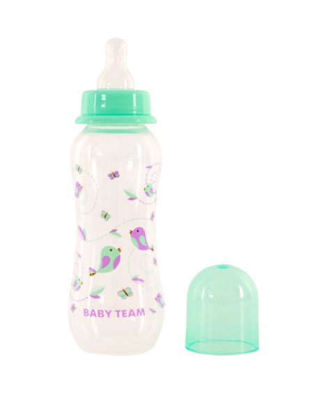 Бутылочка для кормления с силиконовой соской Baby Team, 250 мл (мятная)