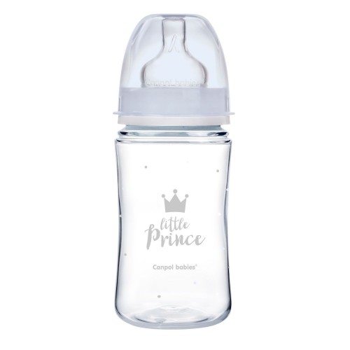 Антиколікова пляшечка з широким отвором Canpol babies Royal baby, 3 +, 240 мл, синя