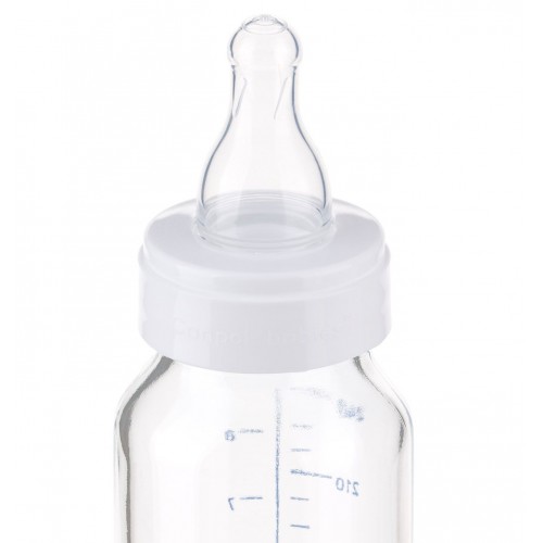Стеклянная бутылочка для кормления Canpol babies, синяя, 12 +, 240 мл