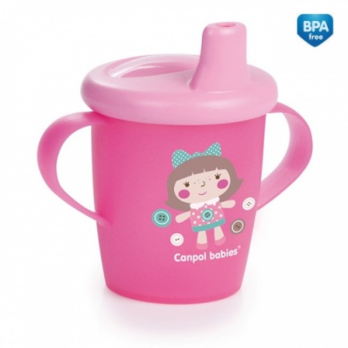 Чашка-непроливайка Canpol babies Toys, 9 +, 250 мл, розовая