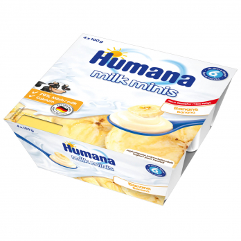 Кисломолочный продукт Humana с бананом, 4 x 100 г