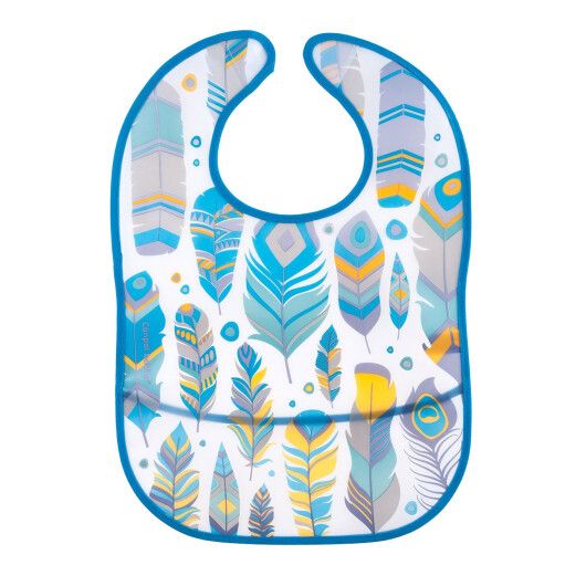 Слюнявчик Canpol babies пластиковый с карманом Wild Nature - бирюзовый