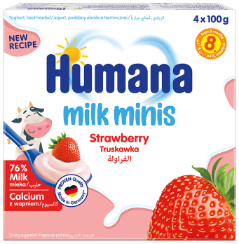 Кисломолочний продукт Humana з полуницею, 4 x 100 г