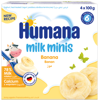 Кисломолочний продукт Humana з бананом, 4 x 100 г